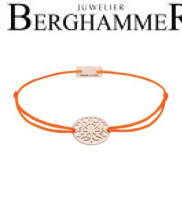Filo Armband Textil Neon-Orange Sonne 925 Silber roségold vergoldet 21202301