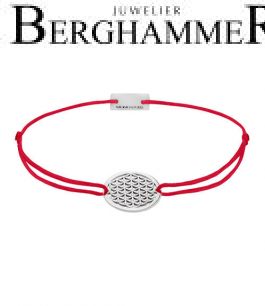 Filo Armband Textil Rot Lebensblume 925 Silber rhodiniert 21202302