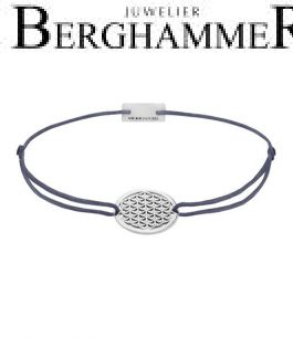 Filo Armband Textil Grau-Lila Lebensblume 925 Silber rhodiniert 21202310