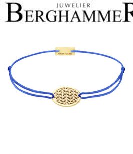 Filo Armband Textil Blitzblau Lebensblume 925 Silber gelbgold vergoldet 21202340