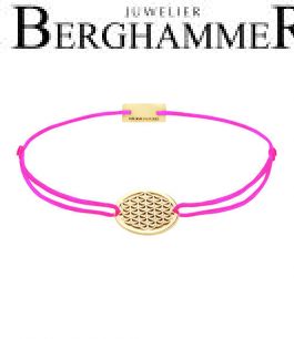 Filo Armband Textil Neon-Pink Lebensblume 925 Silber gelbgold vergoldet 21202348