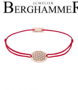 Filo Armband Textil Rot Lebensblume 925 Silber roségold vergoldet 21202350