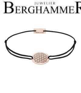 Filo Armband Textil Schwarz Lebensblume 925 Silber roségold vergoldet 21202351