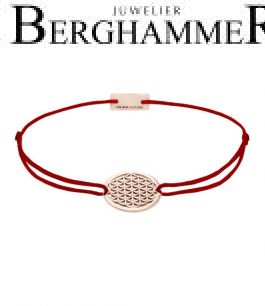 Filo Armband Textil Weinrot Lebensblume 925 Silber roségold vergoldet 21202354