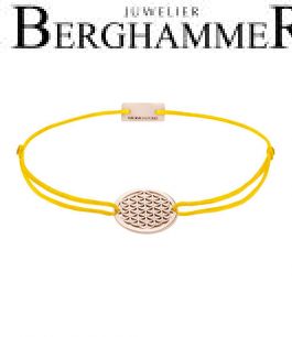 Filo Armband Textil Gelb Lebensblume 925 Silber roségold vergoldet 21202355