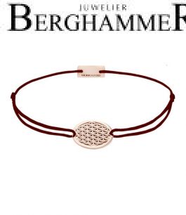Filo Armband Textil Braun Lebensblume 925 Silber roségold vergoldet 21202357