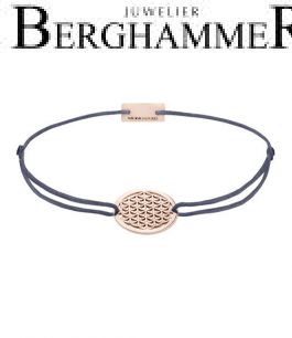 Filo Armband Textil Grau-Lila Lebensblume 925 Silber roségold vergoldet 21202358