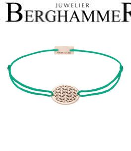 Filo Armband Textil Grasgrün Lebensblume 925 Silber roségold vergoldet 21202367