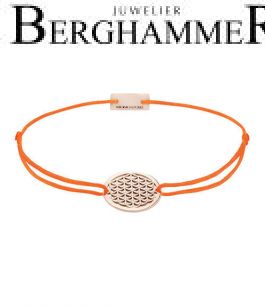 Filo Armband Textil Neon-Orange Lebensblume 925 Silber roségold vergoldet 21202373