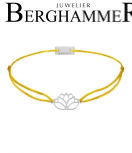 Filo Armband Textil Gelb Lotus 925 Silber rhodiniert 21202387