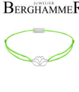 Filo Armband Textil Neon-Grün Lotus 925 Silber rhodiniert 21202400