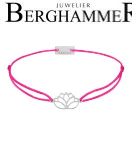 Filo Armband Textil Neon-Pink Lotus 925 Silber rhodiniert 21202404