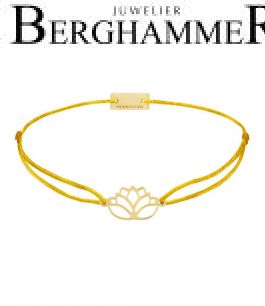 Filo Armband Textil Gelb Lotus 925 Silber gelbgold vergoldet 21202411