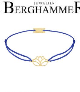 Filo Armband Textil Blitzblau Lotus 925 Silber gelbgold vergoldet 21202420