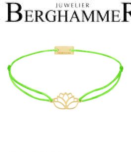 Filo Armband Textil Neon-Grün Lotus 925 Silber gelbgold vergoldet 21202424