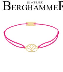 Filo Armband Textil Neon-Pink Lotus 925 Silber gelbgold vergoldet 21202428