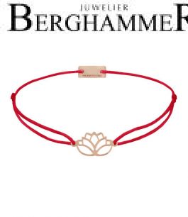 Filo Armband Textil Rot Lotus 925 Silber roségold vergoldet 21202430