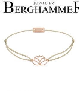 Filo Armband Textil Champagne Lotus 925 Silber roségold vergoldet 21202432