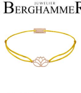 Filo Armband Textil Gelb Lotus 925 Silber roségold vergoldet 21202435