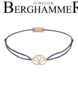Filo Armband Textil Grau-Lila Lotus 925 Silber roségold vergoldet 21202438