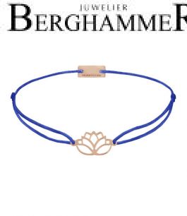Filo Armband Textil Blitzblau Lotus 925 Silber roségold vergoldet 21202444