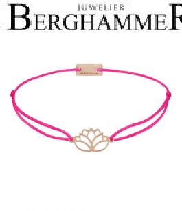 Filo Armband Textil Neon-Pink Lotus 925 Silber roségold vergoldet 21202452