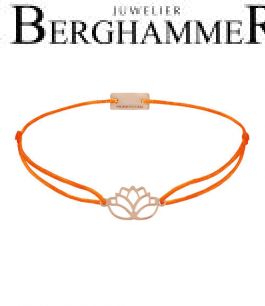 Filo Armband Textil Neon-Orange Lotus 925 Silber roségold vergoldet 21202453