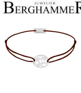 Filo Armband Textil Braun Nachhimmel 925 Silber rhodiniert 21202461