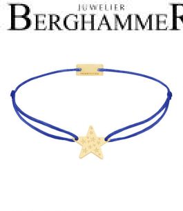 Filo Armband Textil Blitzblau Stern 925 Silber gelbgold vergoldet 21202564