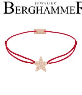 Filo Armband Textil Rot Stern 925 Silber roségold vergoldet 21202574