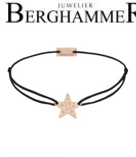 Filo Armband Textil Schwarz Stern 925 Silber roségold vergoldet 21202575