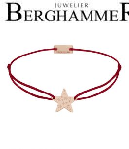 Filo Armband Textil Weinrot Stern 925 Silber roségold vergoldet 21202578