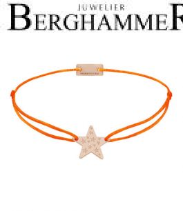 Filo Armband Textil Neon-Orange Stern 925 Silber roségold vergoldet 21202597