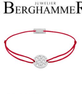 Filo Armband Textil Rot Sterne 925 Silber rhodiniert 21202598
