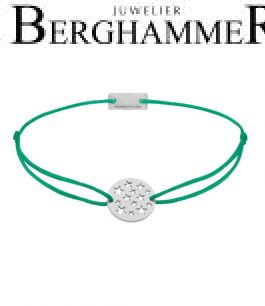 Filo Armband Textil Grasgrün Sterne 925 Silber rhodiniert 21202615