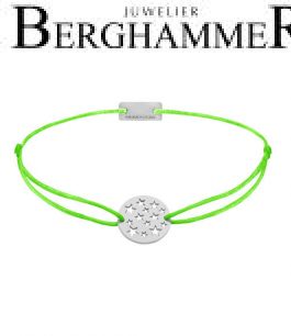 Filo Armband Textil Neon-Grün Sterne 925 Silber rhodiniert 21202616
