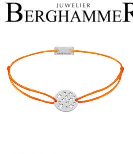 Filo Armband Textil Neon-Orange Sterne 925 Silber rhodiniert 21202621