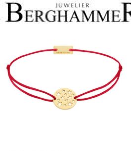 Filo Armband Textil Rot Sterne 925 Silber gelbgold vergoldet 21202622
