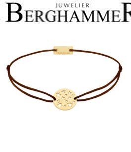 Filo Armband Textil Braun Sterne 925 Silber gelbgold vergoldet 21202629