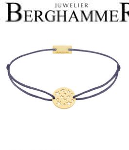 Filo Armband Textil Grau-Lila Sterne 925 Silber gelbgold vergoldet 21202630