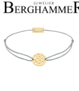 Filo Armband Textil Hellgrau Sterne 925 Silber gelbgold vergoldet 21202632
