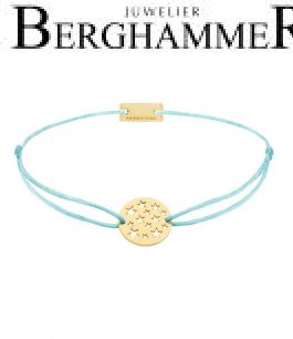 Filo Armband Textil Hellblau Sterne 925 Silber gelbgold vergoldet 21202635