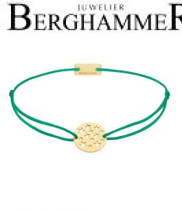 Filo Armband Textil Grasgrün Sterne 925 Silber gelbgold vergoldet 21202639