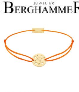 Filo Armband Textil Neon-Orange Sterne 925 Silber gelbgold vergoldet 21202645