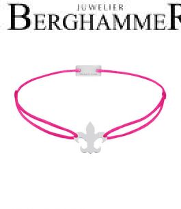 Filo Armband Textil Neon-Pink 925 Silber rhodiniert 21202694