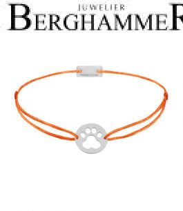 Filo Armband Textil Neon-Orange 925 Silber rhodiniert 21202767