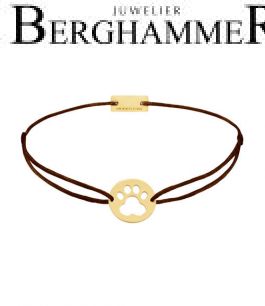 Filo Armband Textil Braun 925 Silber gelbgold vergoldet 21202775