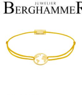 Filo Armband Textil Gelb Weltkugel 925 Silber gelbgold vergoldet 21203270