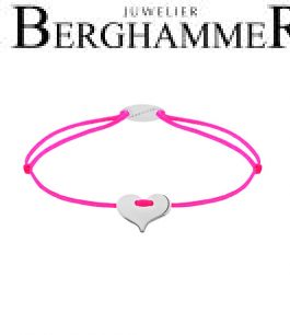 Filo Armband Textil Neon-Pink Herz 750 Gold weißgold 21203339