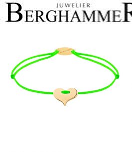 Filo Armband Textil Neon-Grün Herz 750 Gold gelbgold 21203359